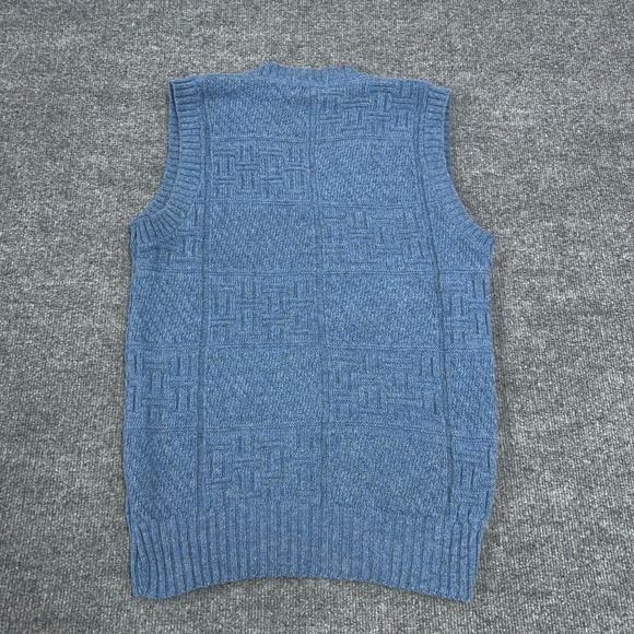 JCPenney The Fox Sweater Vest Men LT Waffle Textured Wool Made in USA Vintage 80 - Picture 7 of 9